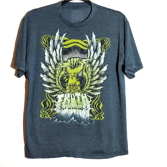Truth Soul Armor Tops - Gray Soft Grapic T-Shirt Wings with Truth Logo